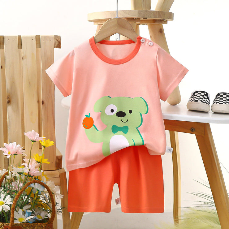 Short-sleeved Suit Pure Cotton Boys' Clothes