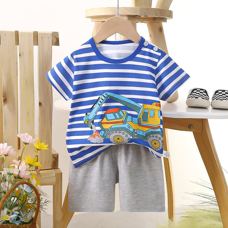 Short-sleeved Suit Pure Cotton Boys' Clothes