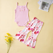 Summer Fashionable Cute Strap Girls' Set