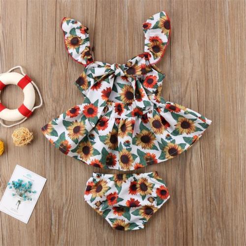 Toddler Girls Clothes Top Dress Set Toddlers Print Dresses