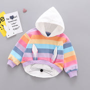 Baby Girl Long-Sleeved T-Shirt Children's Clothing Long-Distance Ear Hooded Clothing