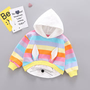 Baby Girl Long-Sleeved T-Shirt Children's Clothing Long-Distance Ear Hooded Clothing