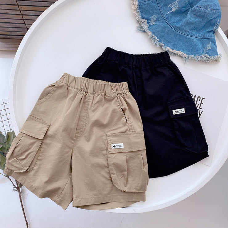 Magic West Children"s Summer New Thin Cotton Tooling Shorts Boys" Korean Cool Loose Baby Pants