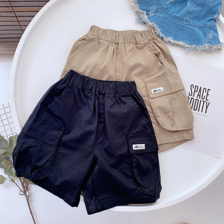 Magic West Children"s Summer New Thin Cotton Tooling Shorts Boys" Korean Cool Loose Baby Pants