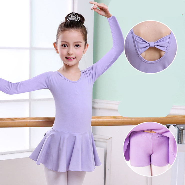 Children's Dance Clothes, Girls' Practice Clothes, Girls Short-sleeved Tutu