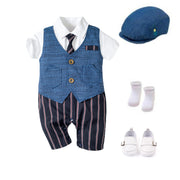 Infant Boy Baby Gentleman Outing Clothes One-Piece Suit Romper