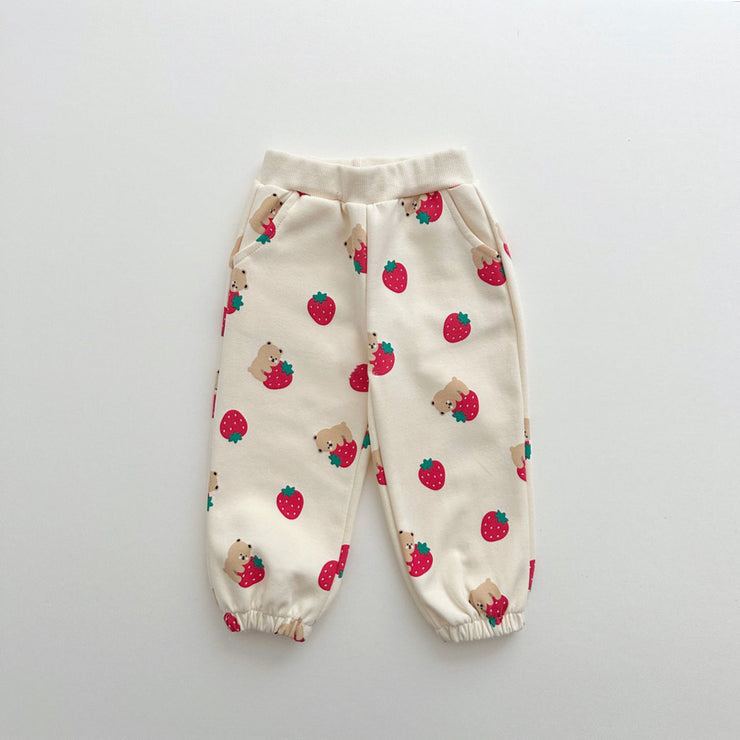 Baby Boys And Girls Strawberry Printed Sweater Suit