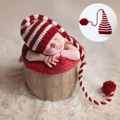 Newborn Baby Handwoven Long Tail Christmas Gift Hat