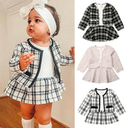 Long-sleeved Dresses Two-piece Children's Baby Small Incense Wind Suit/ outfit