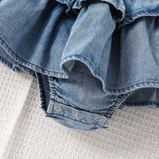 Newborn Rompers Baby Girl Suspender Denim Dress