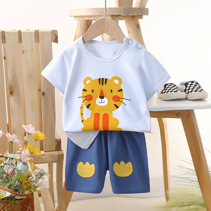 Short-sleeved Suit Pure Cotton Boys' Clothes