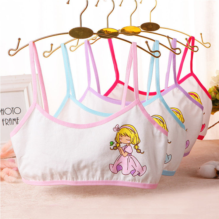 Girls Cotton Cartoon Camisole Underwear Bra