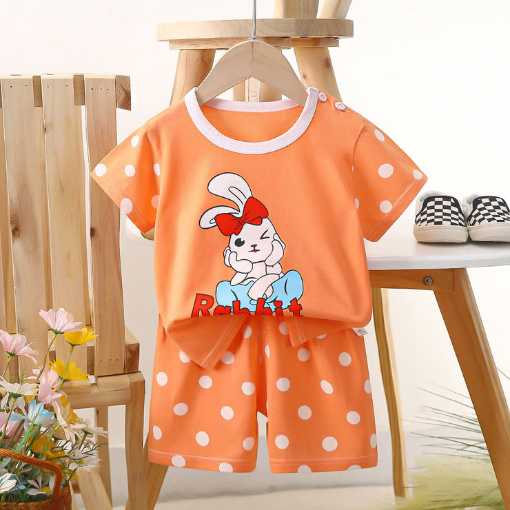 Short-sleeved Suit Pure Cotton Boys' Clothes