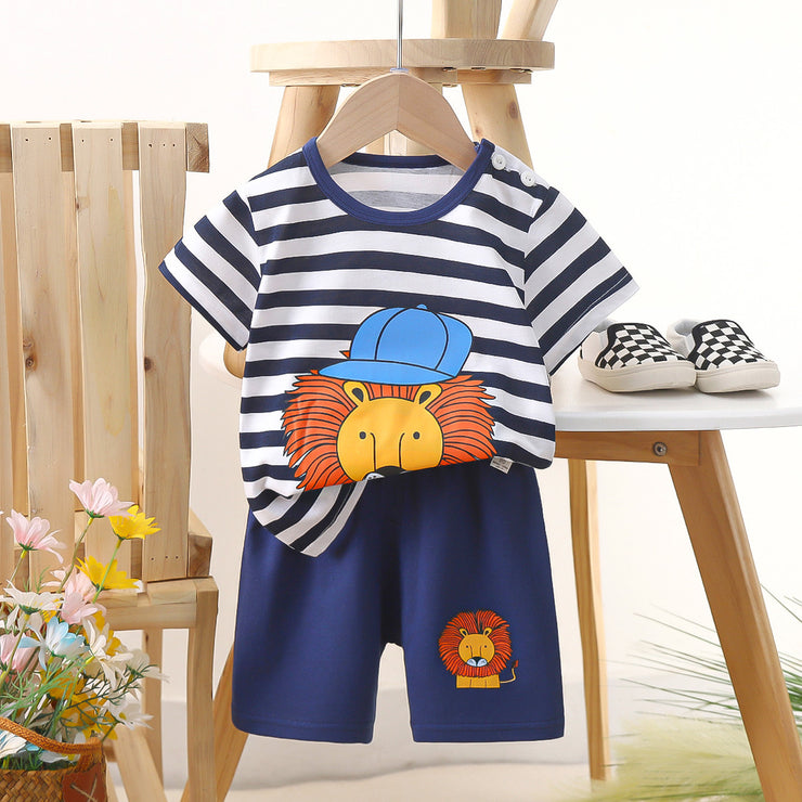 Short-sleeved Suit Pure Cotton Boys' Clothes