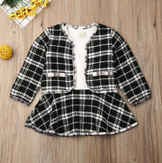 Long-sleeved Dresses Two-piece Children's Baby Small Incense Wind Suit/ outfit