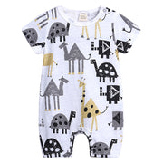 Cartoon doodle baby romper short sleeve baby jumpsuit