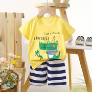 Short-sleeved Suit Pure Cotton Boys' Clothes