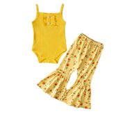 Summer Fashionable Cute Strap Girls' Set