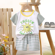 Short-sleeved Suit Pure Cotton Boys' Clothes