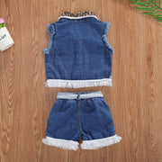 1-6 Year Old Girls Clothes Set Sleeveless Tank Top Shorts 2 Pieces