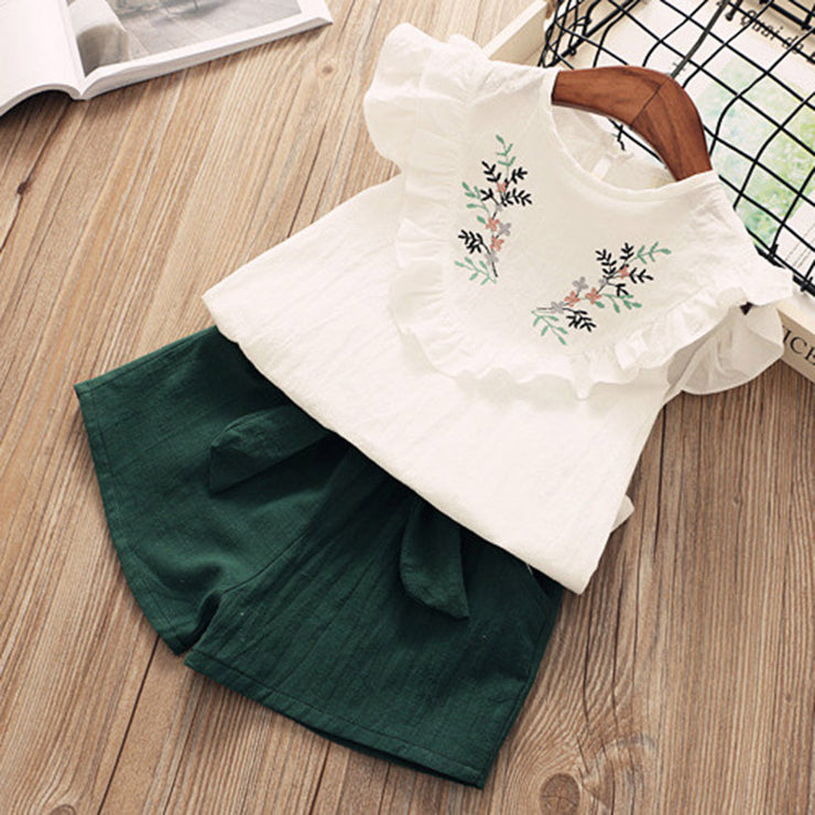 Kids Baby Girls Clothes New Short Sleeve T-Shirt Pants Dress