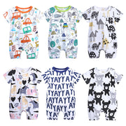 Cartoon doodle baby romper short sleeve baby jumpsuit