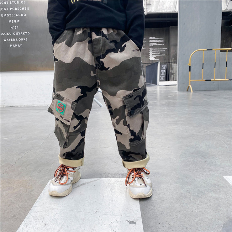 Boys autumn camouflage trousers