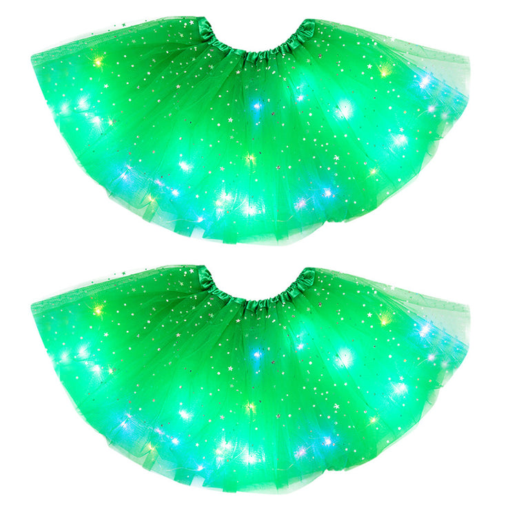 Magical & Luminous  LED Princess Halloween Tutu Skirt Sequins Shiny Skirt