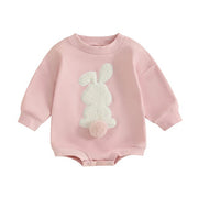 New Baby's Easter Cute Pure White Rabbit Romper