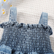 Newborn Rompers Baby Girl Suspender Denim Dress