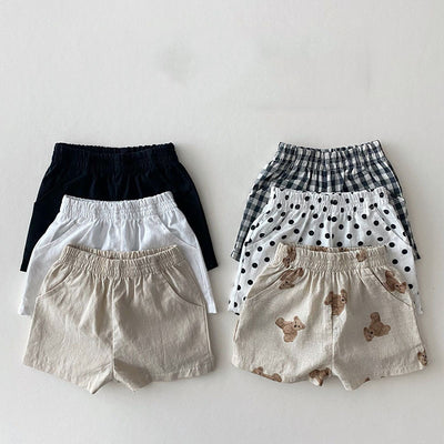 Ins Baby Loose Thin Cotton And Linen Shorts Childish Style