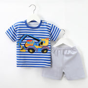 Children's Short Sleeve Pure Cotton Two-piece Suit