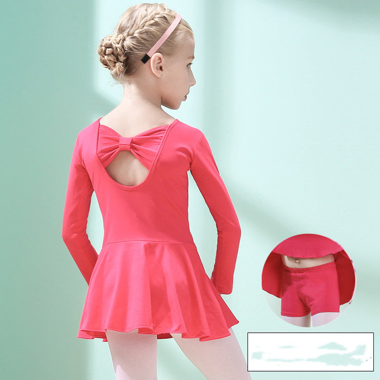 Children Dance Clothing Summer Short-sleeved Girls Dance Skirt Children Exercise Clothing Ballet Dance Dress