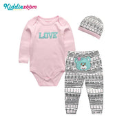 Baby Clothing Set: Cotton 3/4PCS/Lot for Girls & Boys