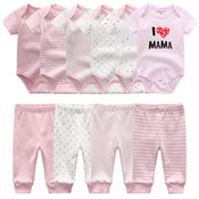 Newborn Gift Clothes Set Baby Boy Born Clothing 6pcs Bodysuit+4pcs Pants Outfit Toddler