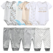 Newborn Gift Clothes Set Baby Boy Born Clothing 6pcs Bodysuit+4pcs Pants Outfit Toddler