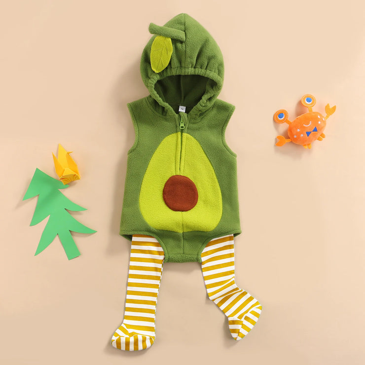 Ma&Baby 0-24M Newborn Infant Baby Girls Boys Romper Cute Avocado Jumpsuit Sleeveless Soft Baby Clothing Birthday Party Costume