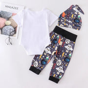 Newborn Baby Boy Clothes Outfits 3 Pieces Sets Little Wizard Tops+Pants+Hat Toddler