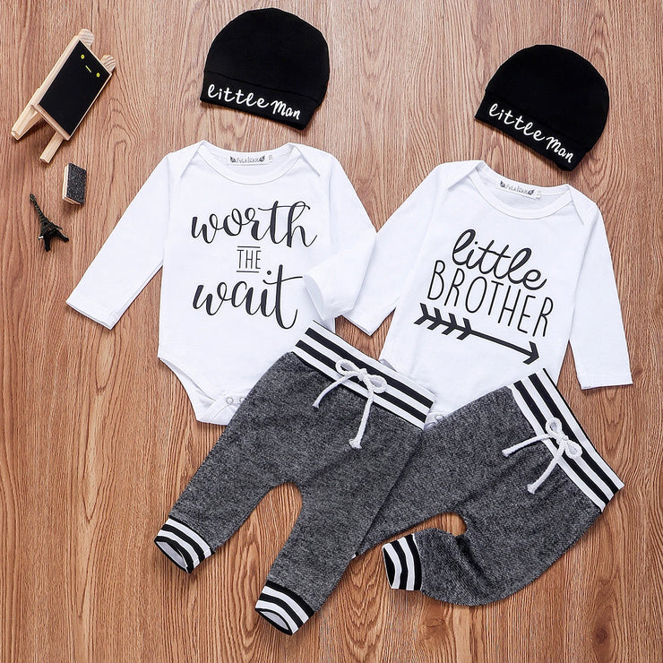 Newborn Baby Boy 3Pcs Cotton Outfit Set"