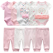 Newborn Gift Clothes Set Baby Boy Born Clothing 6pcs Bodysuit+4pcs Pants Outfit Toddler