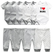 Newborn Gift Clothes Set Baby Boy Born Clothing 6pcs Bodysuit+4pcs Pants Outfit Toddler