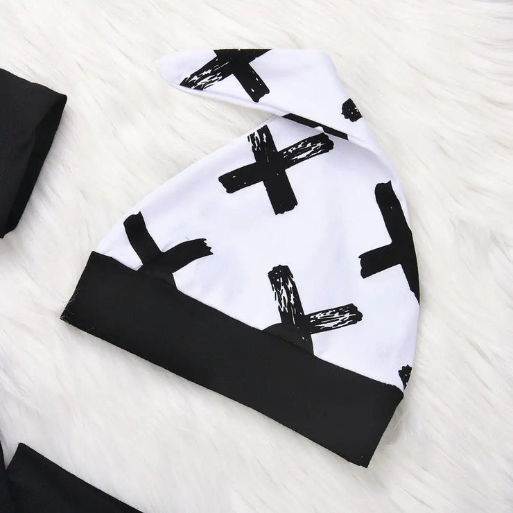 Toddler Baby Boy 3Pcs Cotton Set: Tops, Romper, Pants"