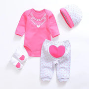 Baby Clothing Set: Cotton 3/4PCS/Lot for Girls & Boys