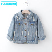 Kids Denim Jackets For Girls Female Baby Embroidered Long-Sleeve Denim Coat Clothing Spring Summer Flower Children Jacket 2-8Y