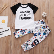 Newborn Baby Boy Clothes Outfits 3 Pieces Sets Little Wizard Tops+Pants+Hat Toddler