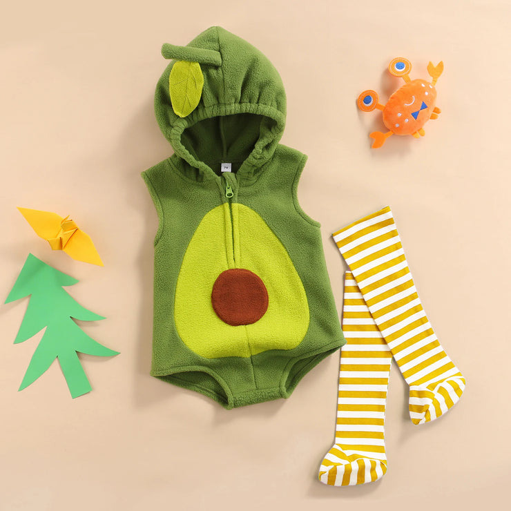 Ma&Baby 0-24M Newborn Infant Baby Girls Boys Romper Cute Avocado Jumpsuit Sleeveless Soft Baby Clothing Birthday Party Costume