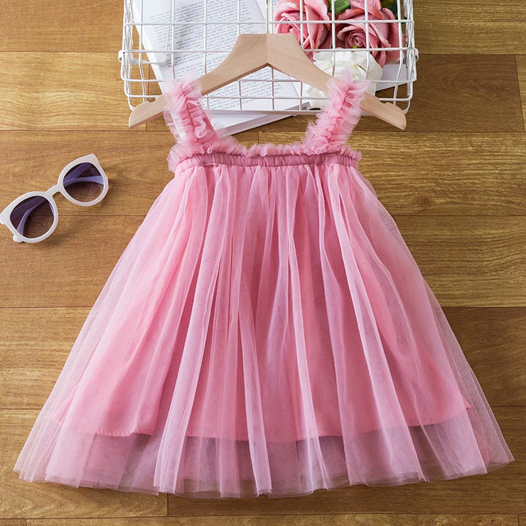 Girls Flower Dress New Summer Cute Baby Girls Clothes Tulle Lace Infant XMAS Party Clothing 1 Year Birthday Dress