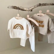 "Autumn Baby Clothes Set: Tops Sweater + Trouser Outfits."