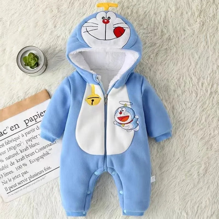 Newborn Baby Boy Girl Doraemon Pooh Bear Clothing Animal Cartoon Hooded