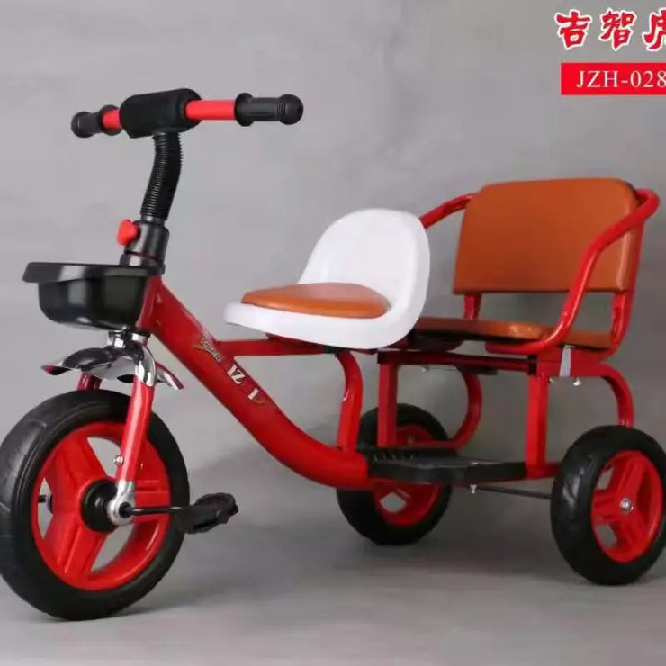 Twin baby walking artifact twin children tricycle pedal trolley can take large baby twins